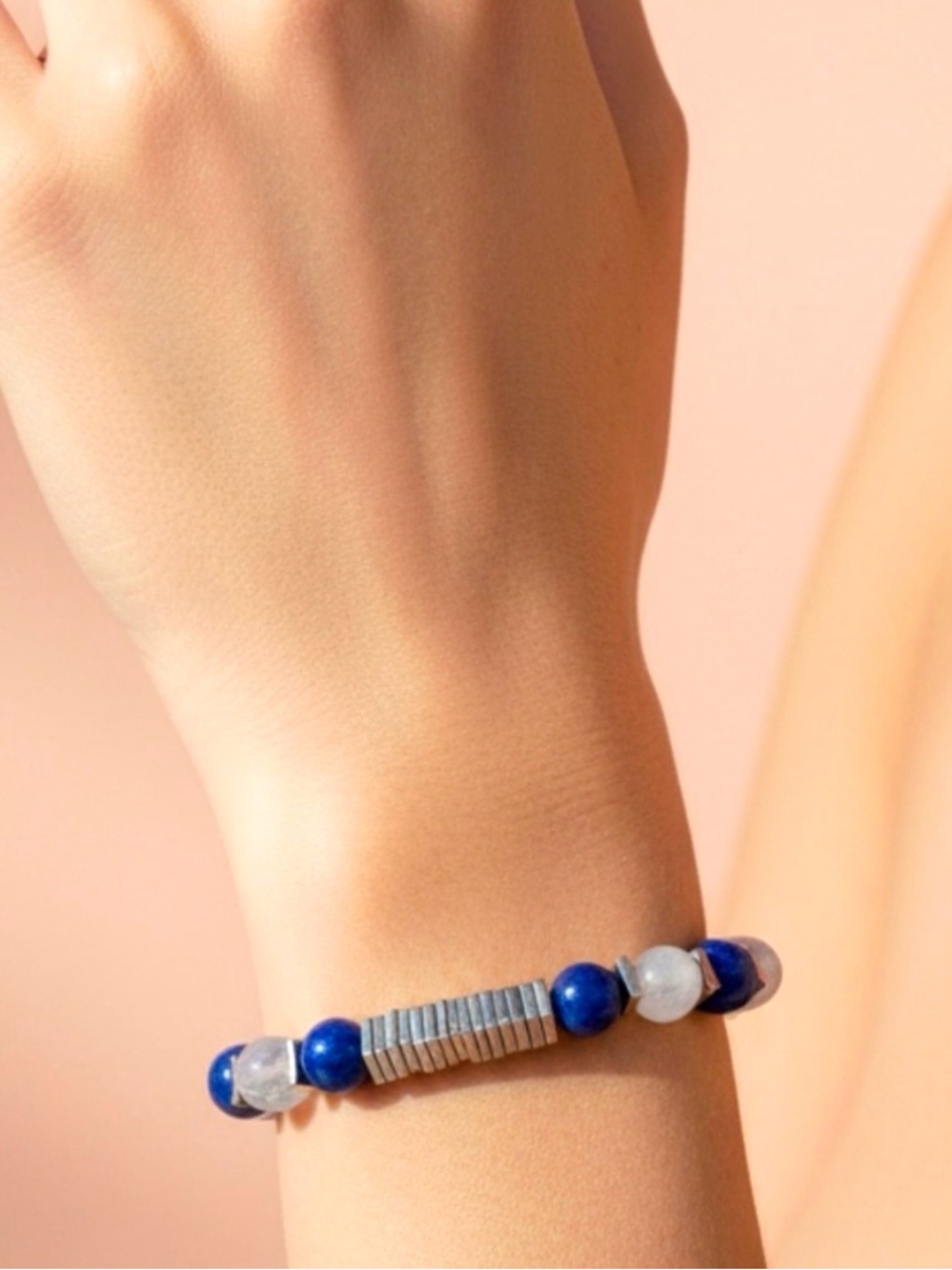 Confidence & Optimism Bracelet - Lapis Lazuli, Hematite, Blue Lace Agate